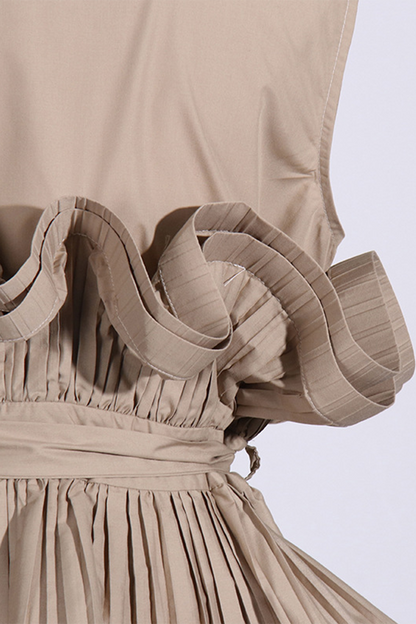 Blusas casuales con cuello vuelto, volantes y cordones