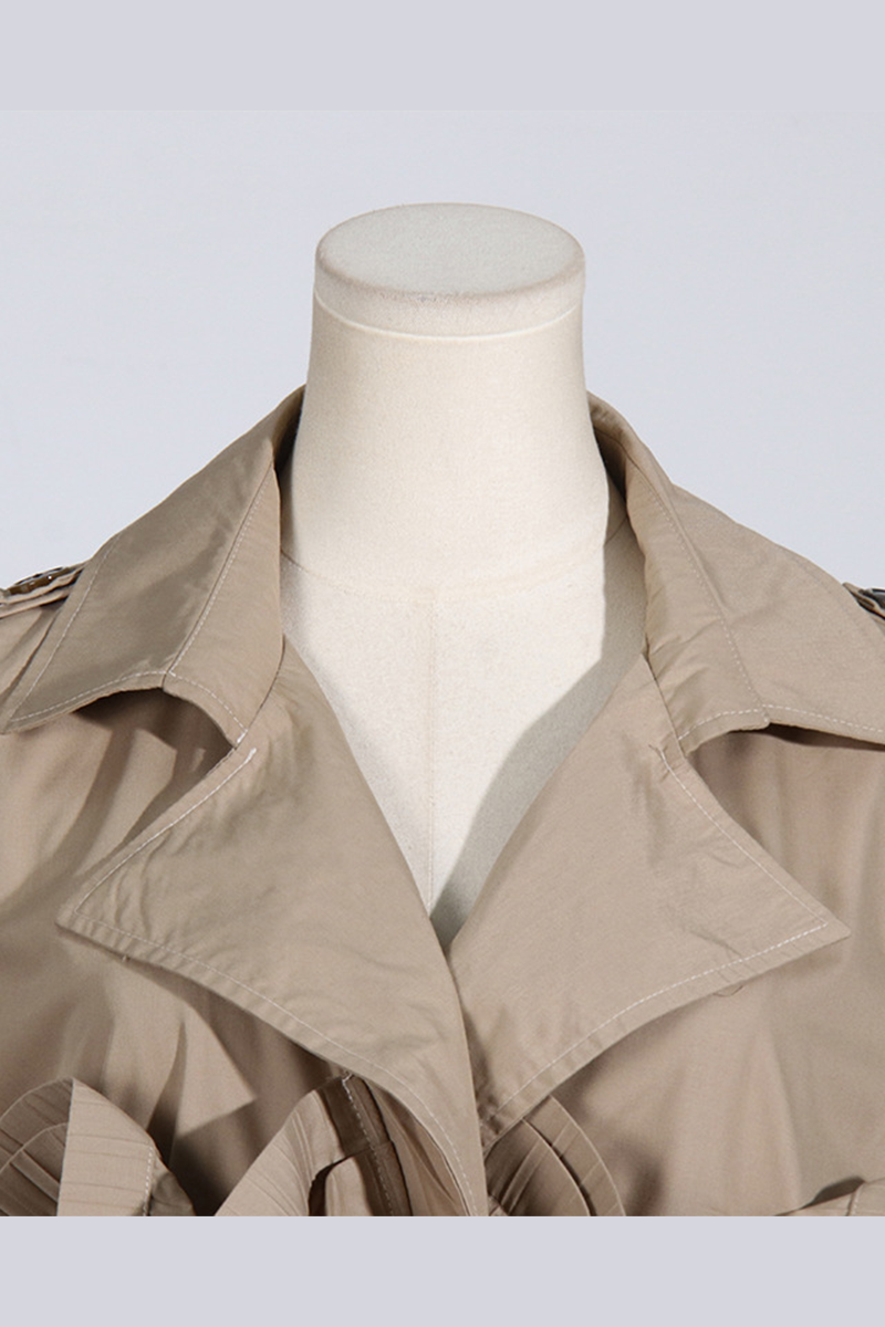 Blusas casuales con cuello vuelto, volantes y cordones
