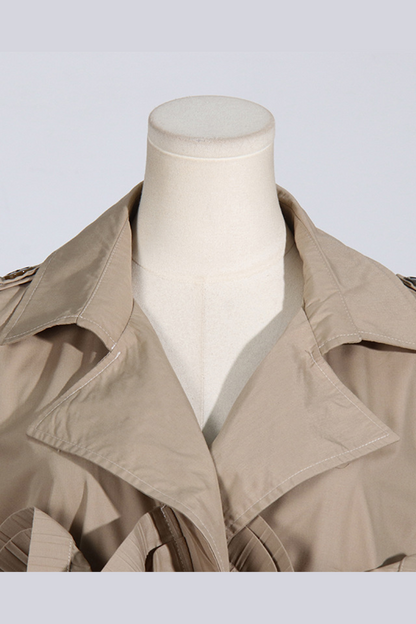 Blusas casuales con cuello vuelto, volantes y cordones