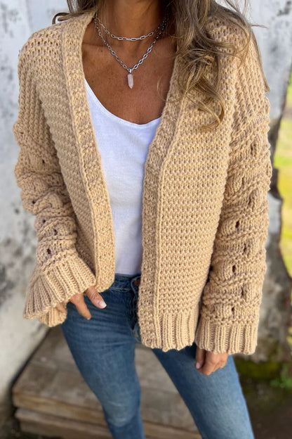 Prendas de abrigo informales de tejido liso con cuello en V (5 colores)