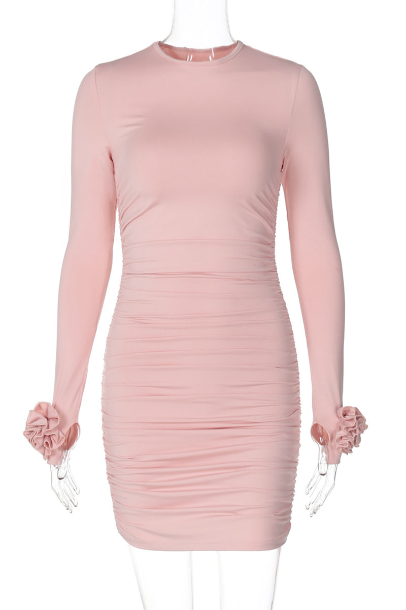 Vestidos sexys de retazos con flores y cuello redondo (3 colores)