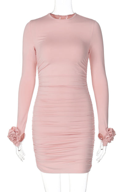 Vestidos sexys de retazos con flores y cuello redondo (3 colores)