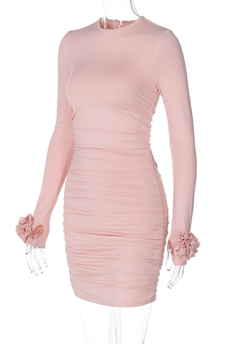 Vestidos sexys de retazos con flores y cuello redondo (3 colores)