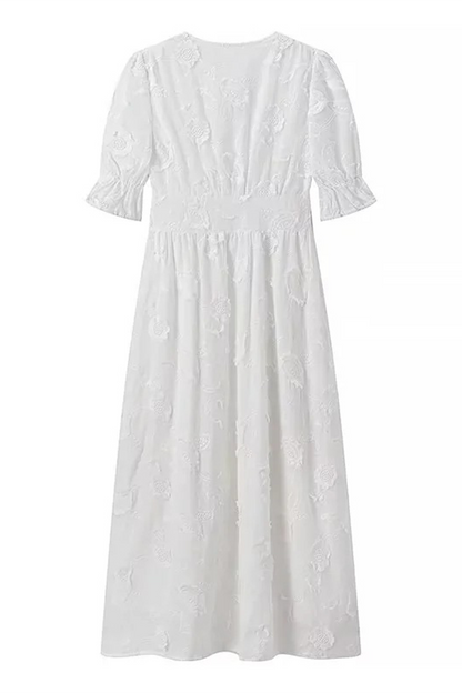 Vestidos casuales de vacaciones con escote en V y hebilla de jacquard