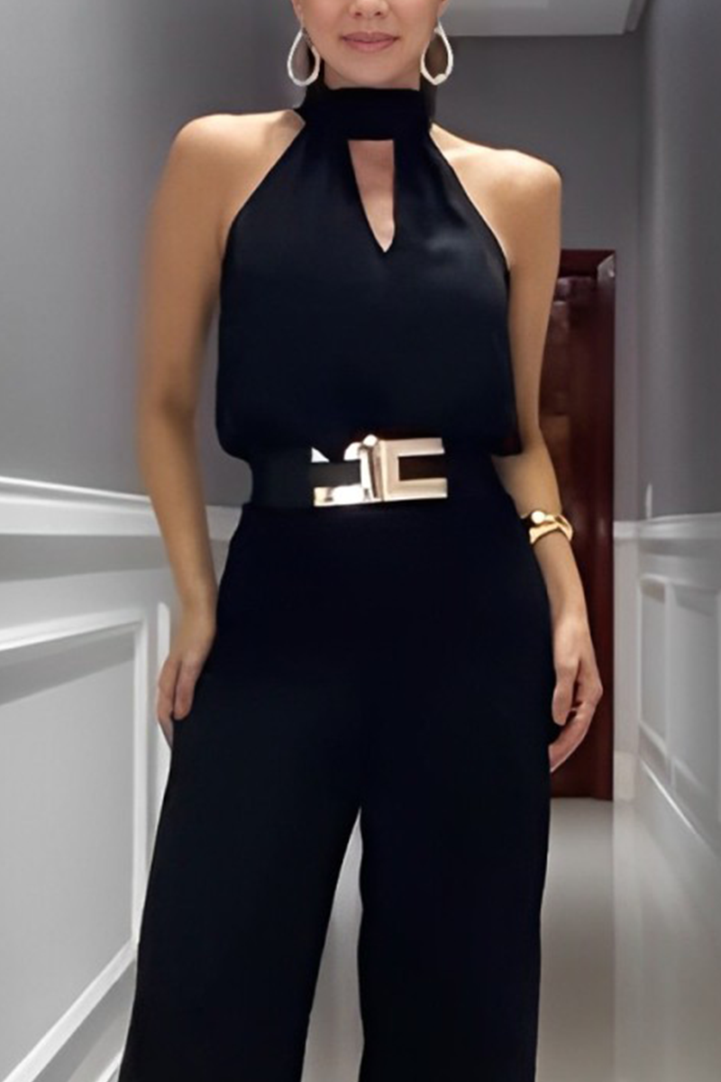 Conjunto de dos piezas sexy de estilo halter sin mangas (sin cinturón) (3 colores)