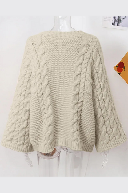 Suéteres casuales de cuello redondo con tejido liso (3 colores)