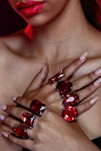 Juego de 7 anillos de cristal Dana 