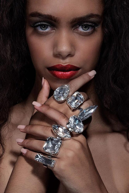 Juego de 7 anillos de cristal Dana 