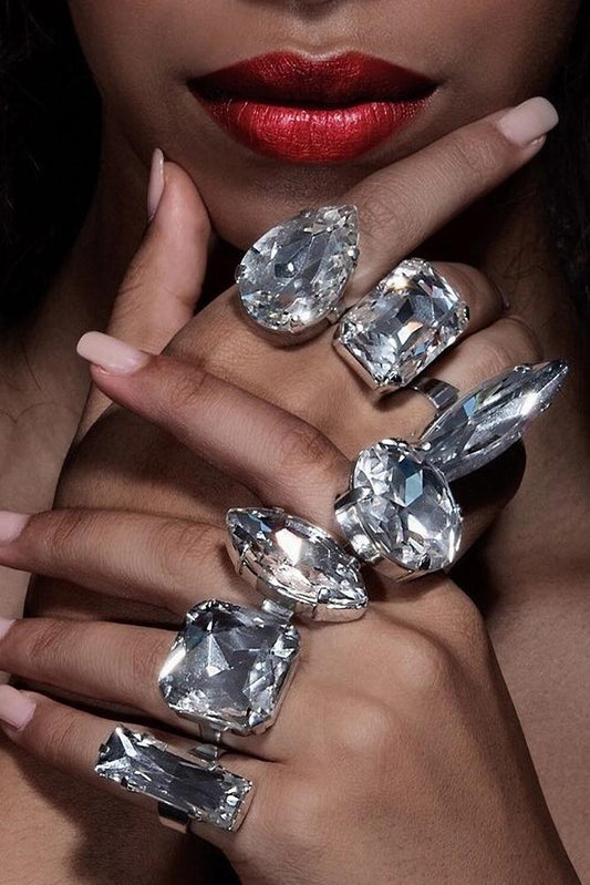 Juego de 7 anillos de cristal Dana 