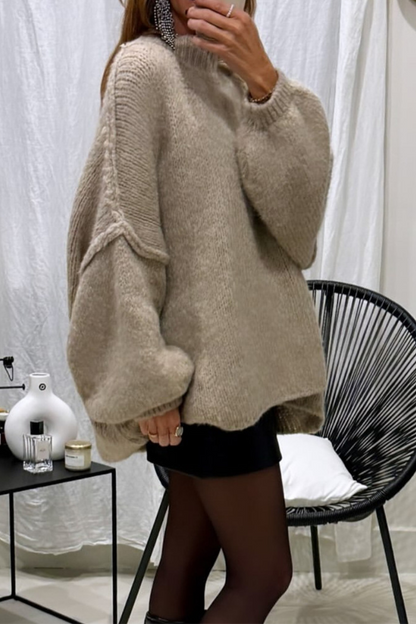 Suéteres casuales de cuello alto con tejido patchwork para uso diario (5 colores)