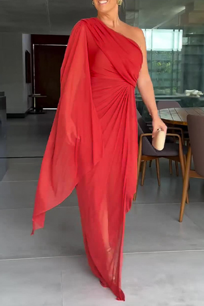 Vestidos de fiesta sexys con fruncido irregular y hombros caídos (5 colores)