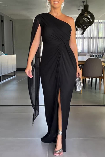 Vestidos de fiesta sexys con fruncido irregular y hombros caídos (5 colores)
