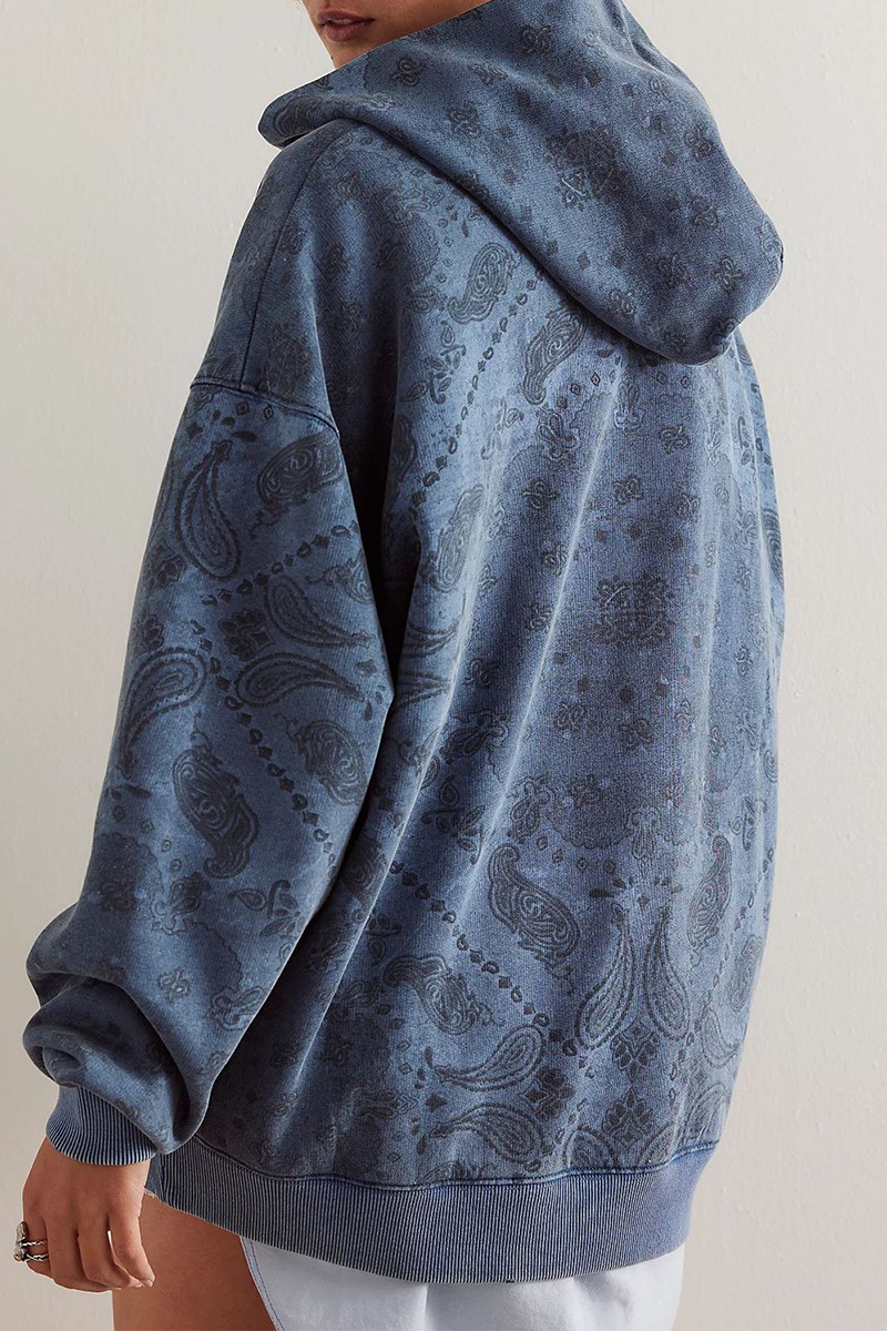 Sudadera informal con estampado de serpiente y flores de calle, con bolsillo de leopardo (5 colores)