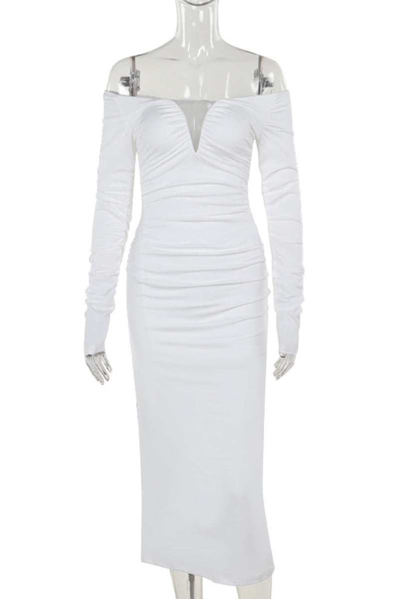 Vestidos sexis de patchwork con espalda descubierta, fruncidos y escote en V profundo con falda cruzada