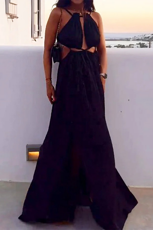 Vestidos sexys con tirantes y aberturas caladas