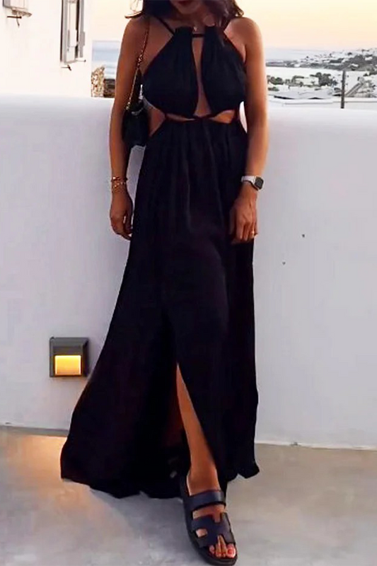 Vestidos sexys con tirantes y aberturas caladas