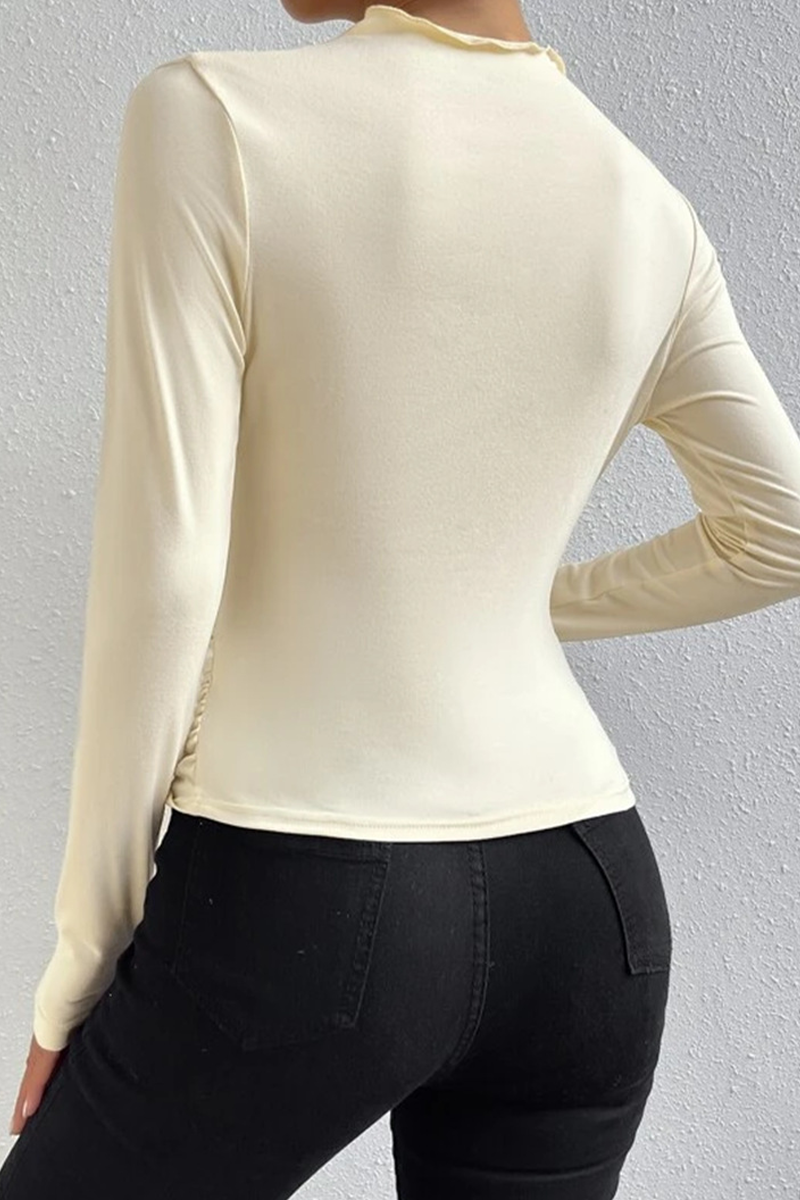 Tops casuales de cuello alto fruncido para uso diario (5 colores)