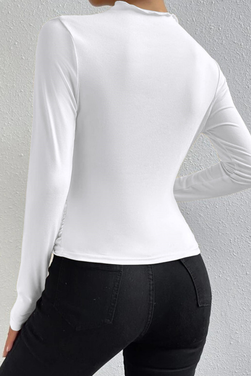 Tops casuales de cuello alto fruncido para uso diario (5 colores)