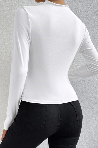 Tops casuales de cuello alto fruncido para uso diario (5 colores)