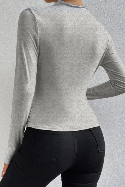 Tops casuales de cuello alto fruncido para uso diario (5 colores)