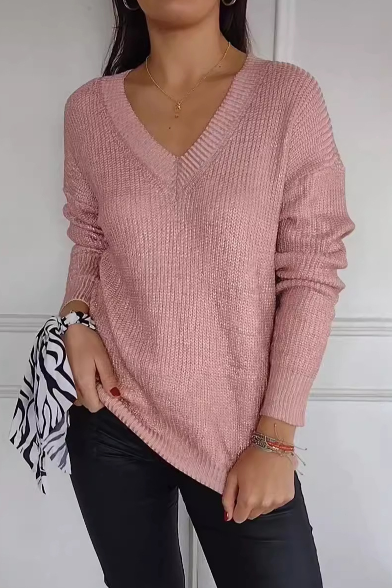 Suéteres casuales de cuello en V con patchwork para uso diario (5 colores)