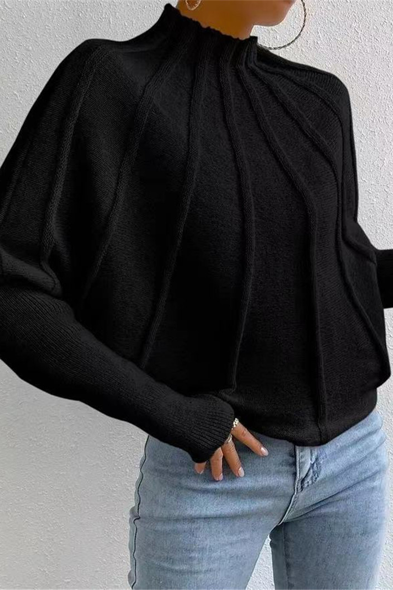 Suéteres casuales de cuello alto con tejido patchwork para uso diario (3 colores)