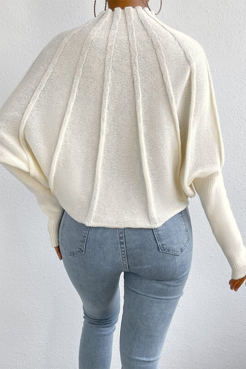 Suéteres casuales de cuello alto con tejido patchwork para uso diario (3 colores)