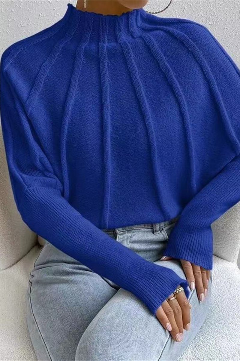 Suéteres casuales de cuello alto con tejido patchwork para uso diario (3 colores)
