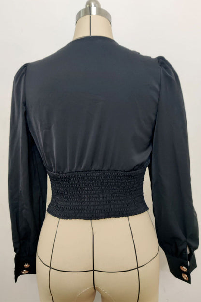 Blusas elegantes de cuello en V con botones para uso diario (3 colores)