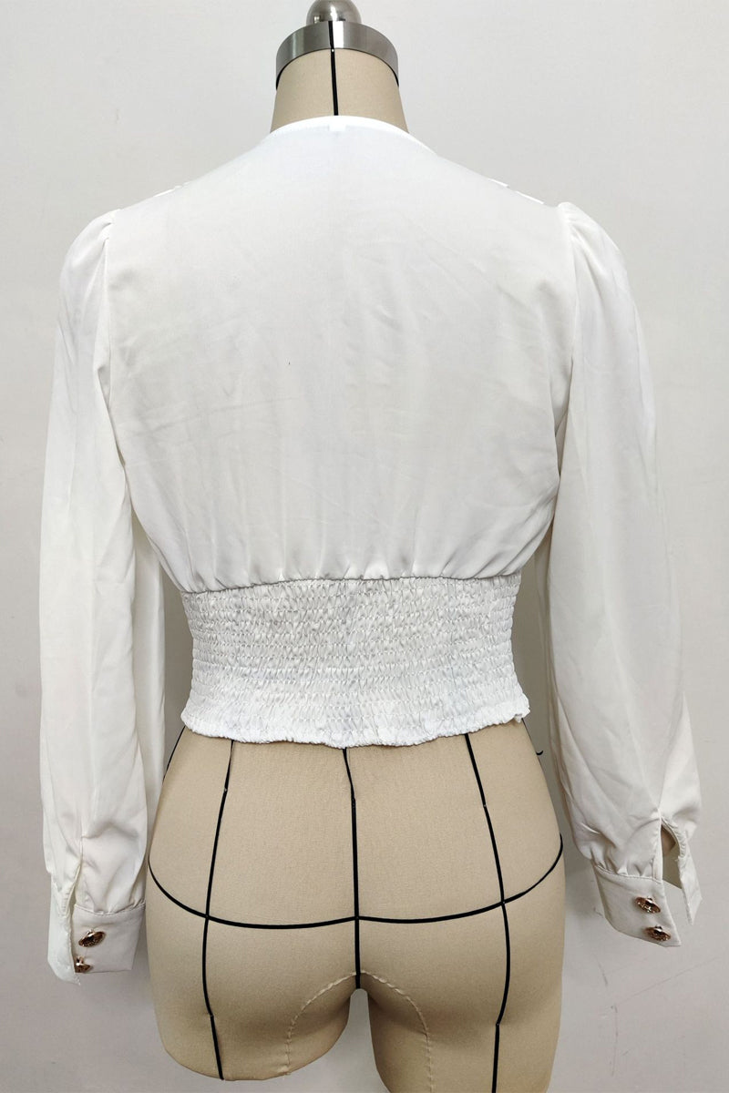 Blusas elegantes de cuello en V con botones para uso diario (3 colores)