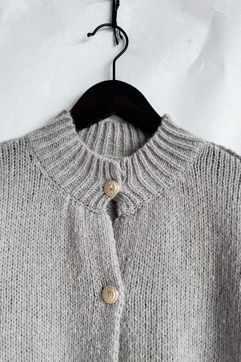 Prendas de abrigo informales de cuello redondo con botones para uso diario (5 colores)