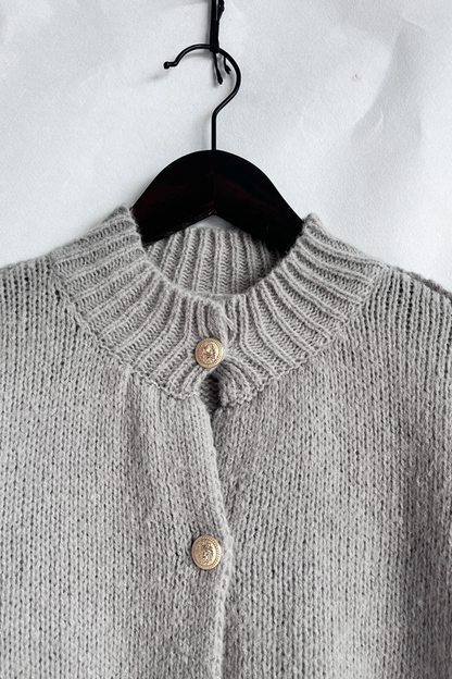 Prendas de abrigo informales de cuello redondo con botones para uso diario (5 colores)