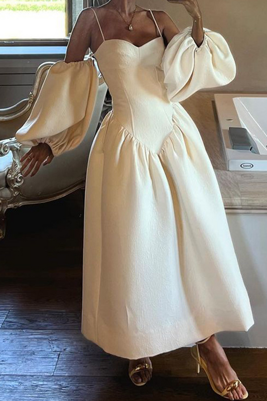 Vestidos de noche sexys con escote en V y bolsillos en color liso