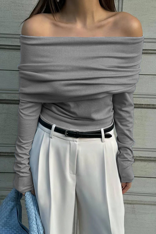 Suéteres sexys fruncidos con hombros descubiertos (5 colores)