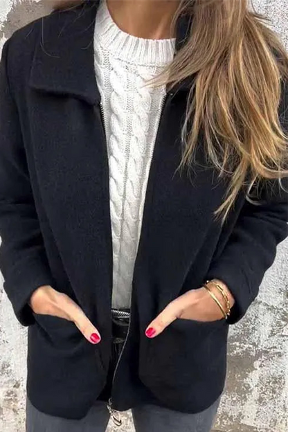Prendas de abrigo informales con cuello vuelto y bolsillos (4 colores)