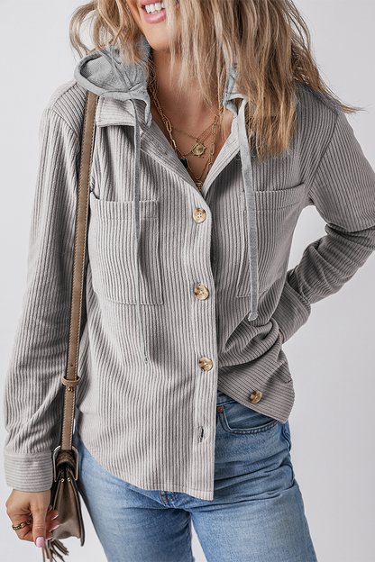 Sudadera informal con capucha y botones de cordón para uso diario (7 colores)