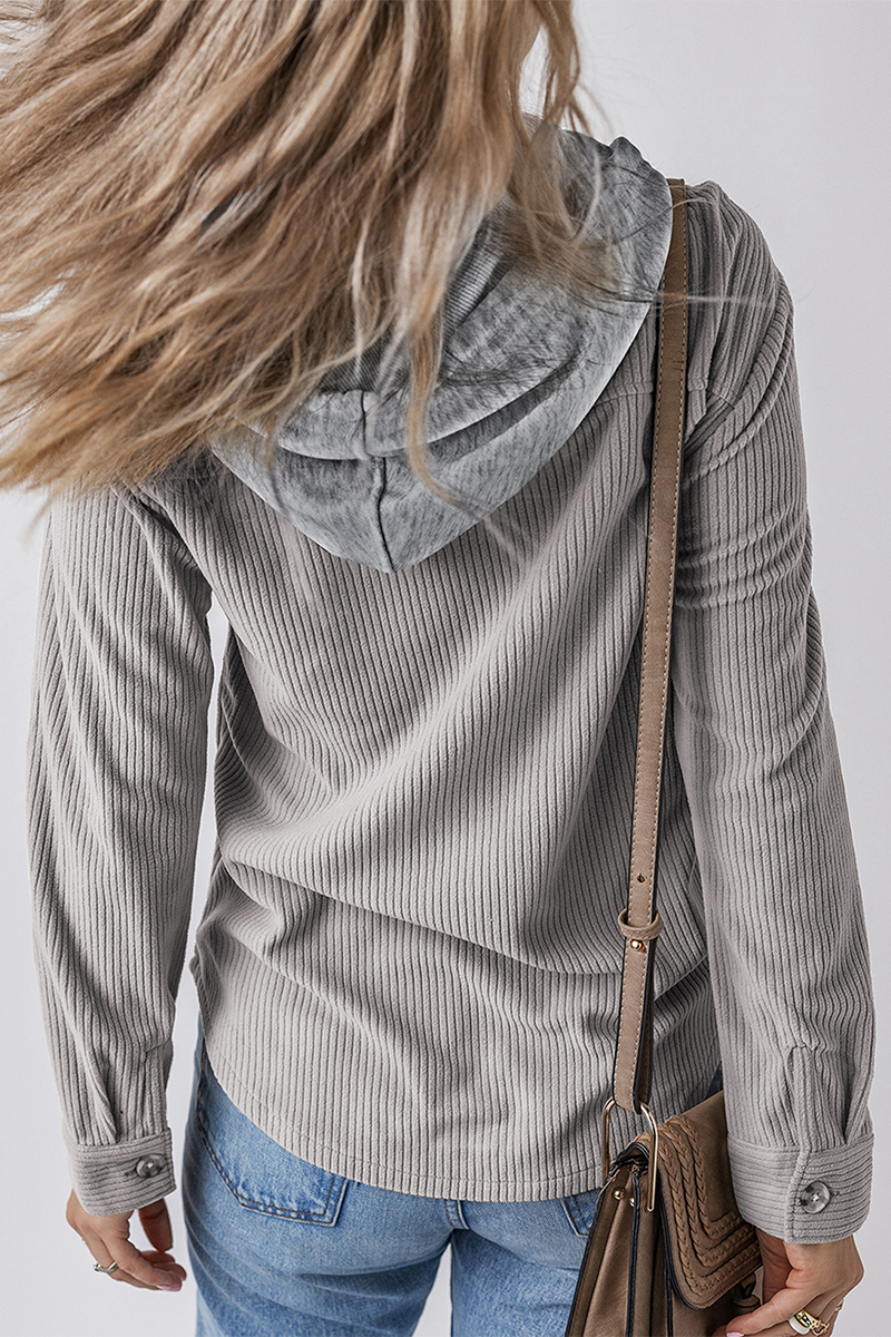 Sudadera informal con capucha y botones de cordón para uso diario (7 colores)