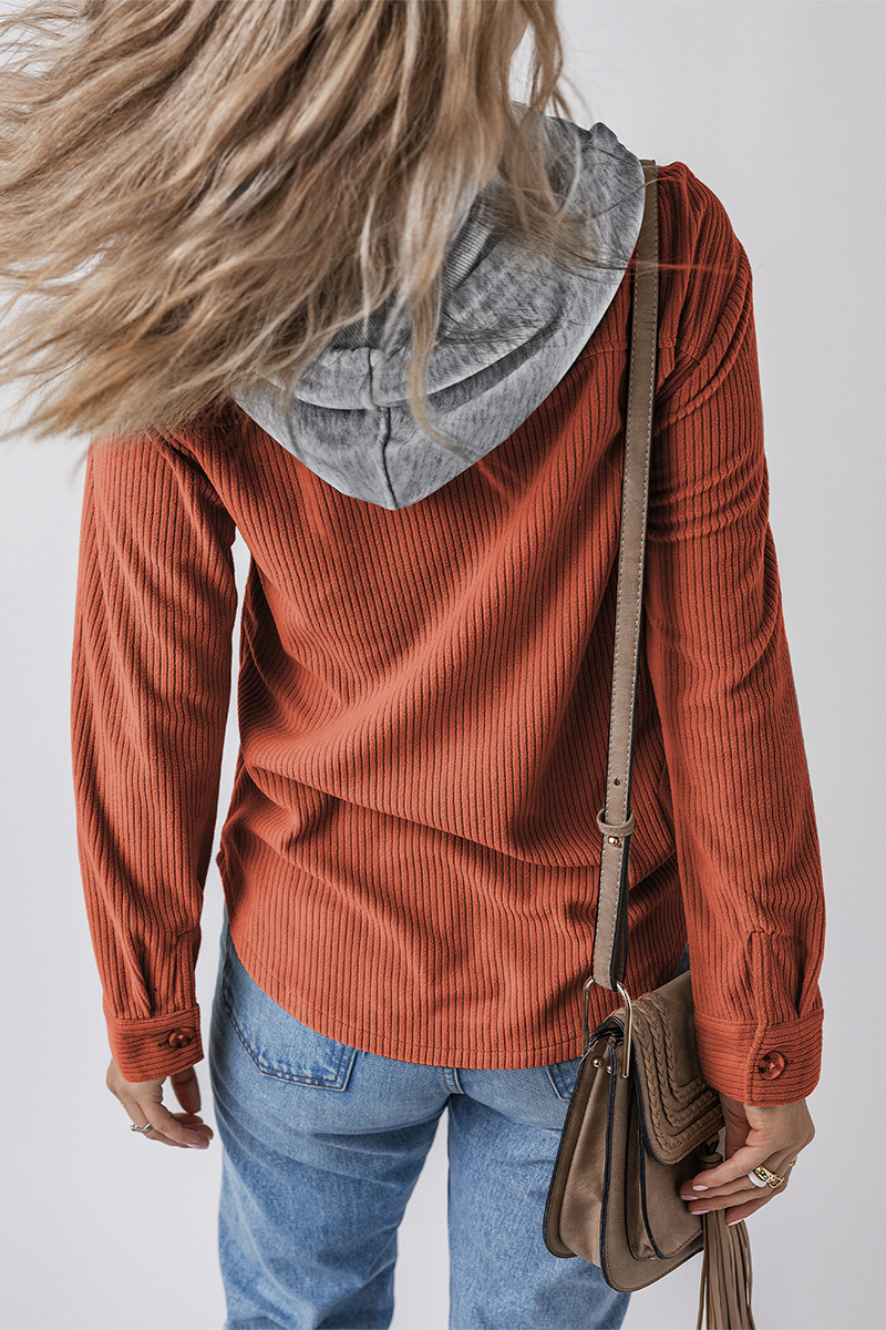 Sudadera informal con capucha y botones de cordón para uso diario (8 colores)