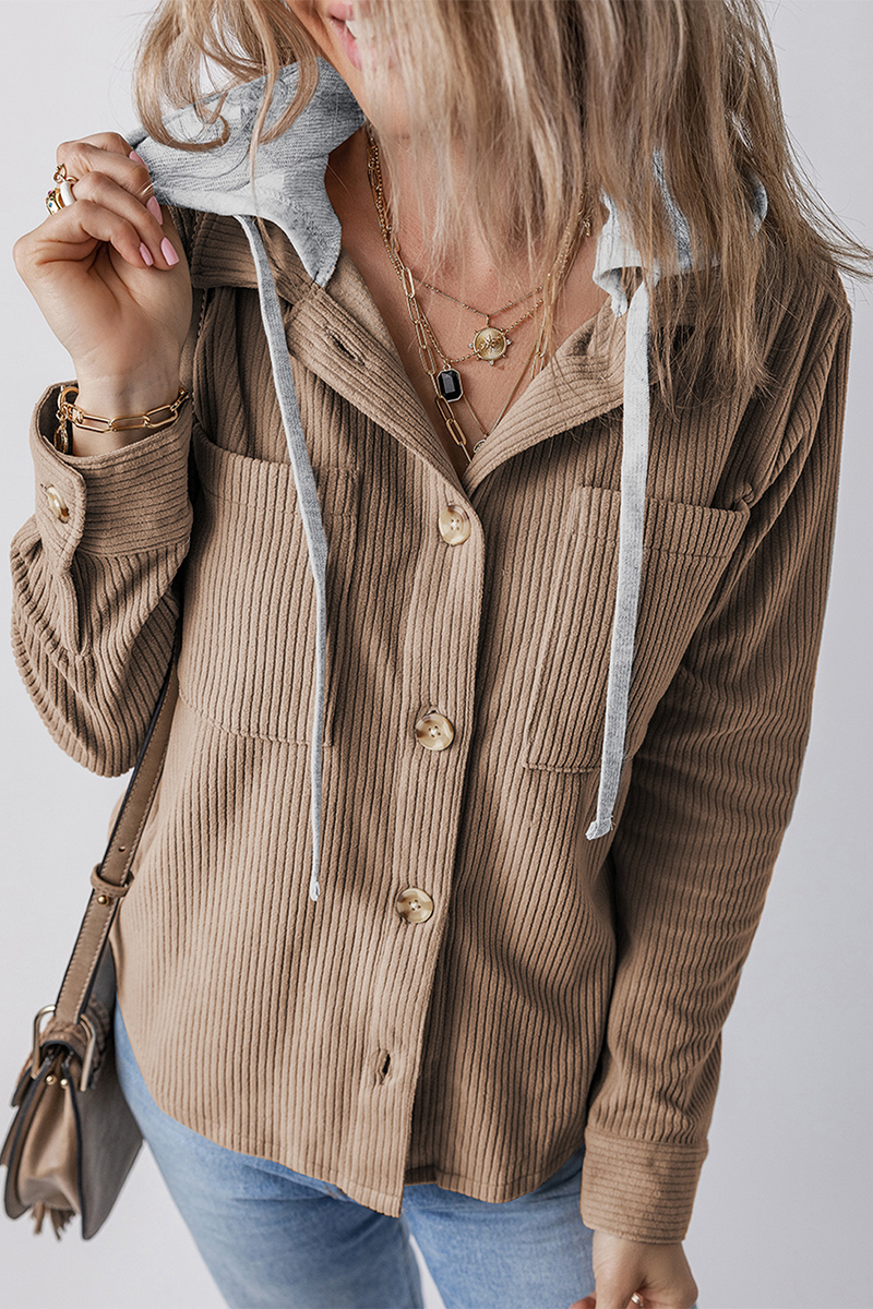 Sudadera informal con capucha y botones de cordón para uso diario (8 colores)
