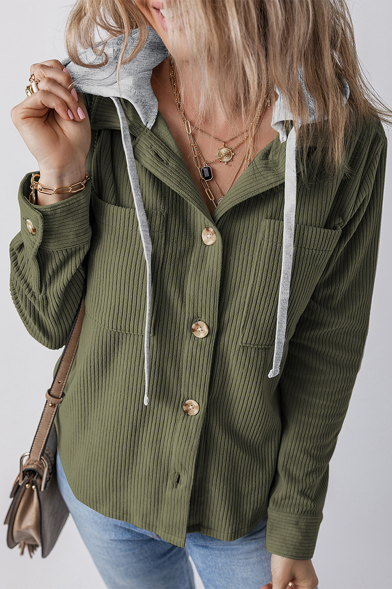 Sudadera informal con capucha y botones de cordón para uso diario (8 colores)