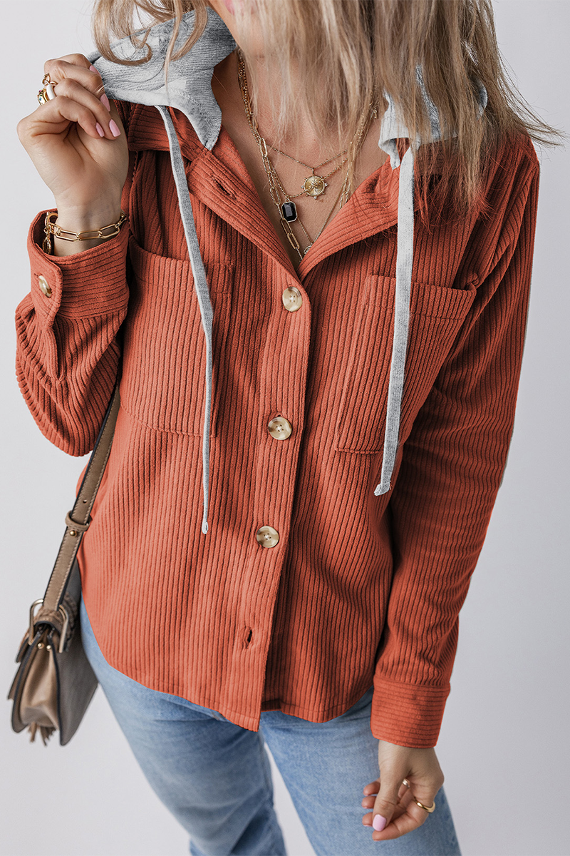 Sudadera informal con capucha y botones de cordón para uso diario (8 colores)