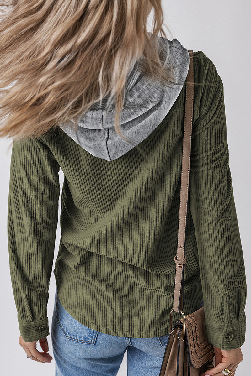 Sudadera informal con capucha y botones de cordón para uso diario (8 colores)