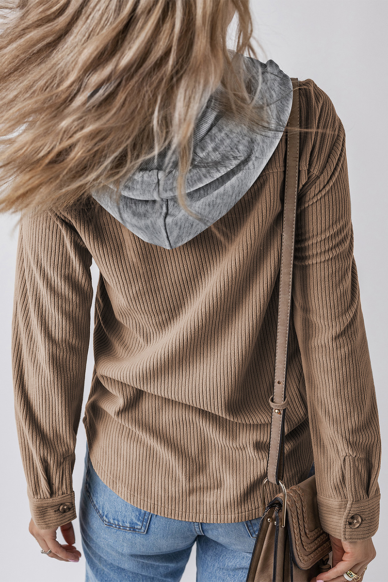 Sudadera informal con capucha y botones de cordón para uso diario (8 colores)