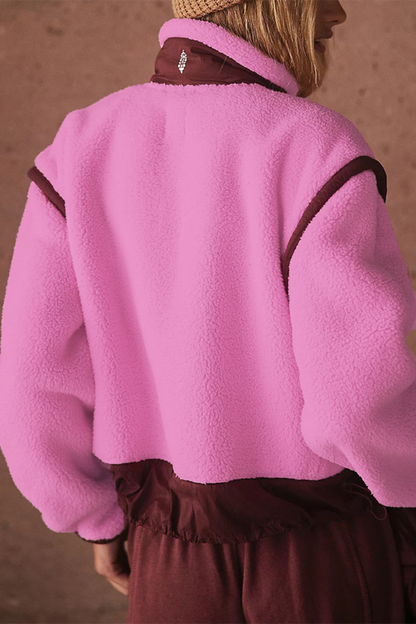 Prendas de abrigo informales con cuello mandarín en contraste y cremallera de patchwork (5 colores)