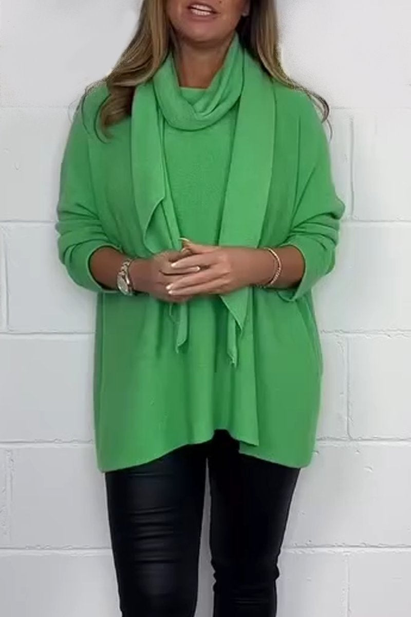 Tops casuales con cuello de bufanda básica de color sólido (3 colores)