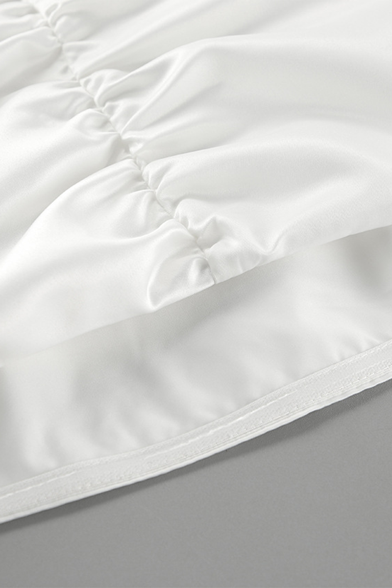 Vestidos sexys con volantes fruncidos y sin tirantes