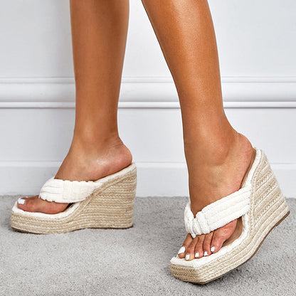 Zapatos casuales de cuña cuadrada con diseño de patchwork para uso diario (altura del tacón: 13 cm)