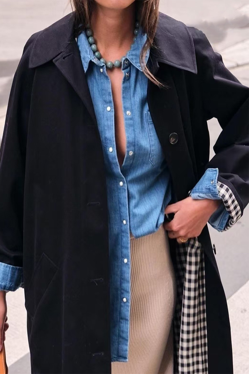 Prendas de abrigo informales con cuello vuelto y botones (3 colores)