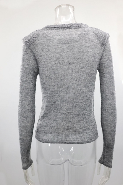 Tops casuales de color sólido transparente con cuello redondo (3 colores)