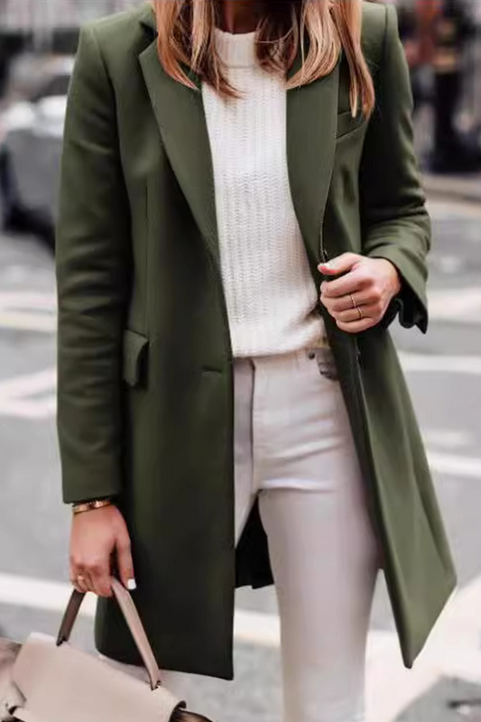 Prendas de abrigo informales de uso diario con botones y cuello vuelto (4 colores)